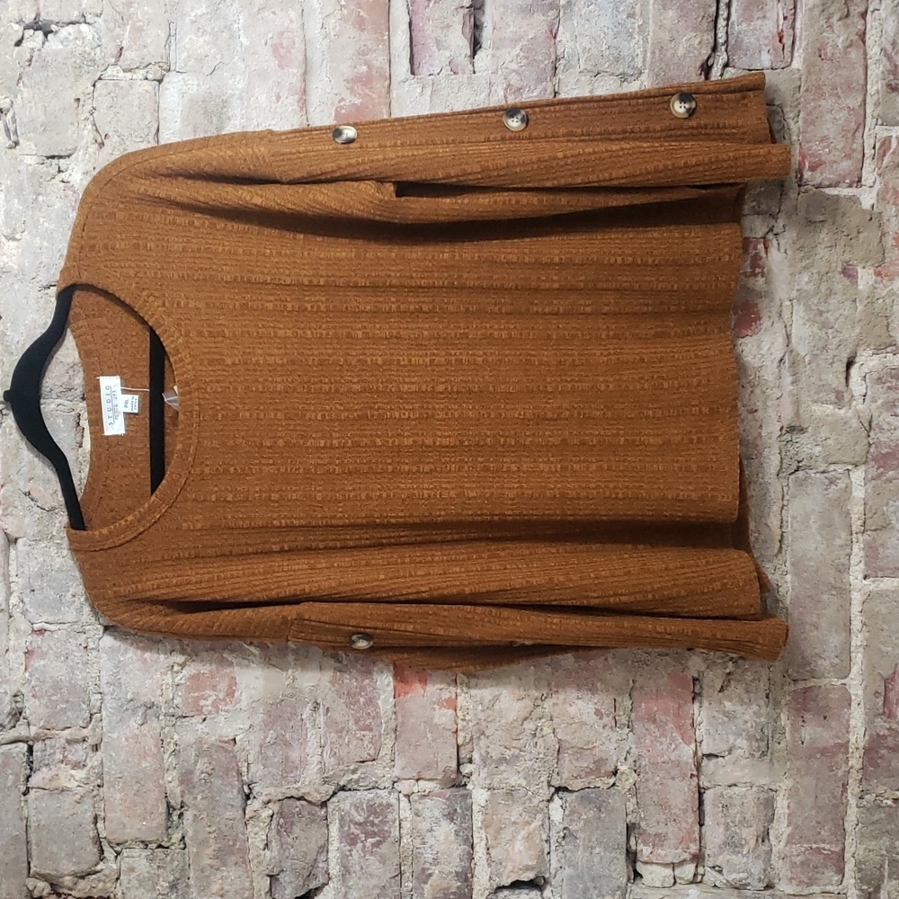 Studio by JPR camel colored blouse size PXL new with tags brown , tan sweater
